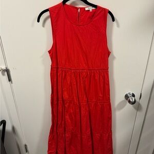 Madewell Poplin Tiered Midi Dress